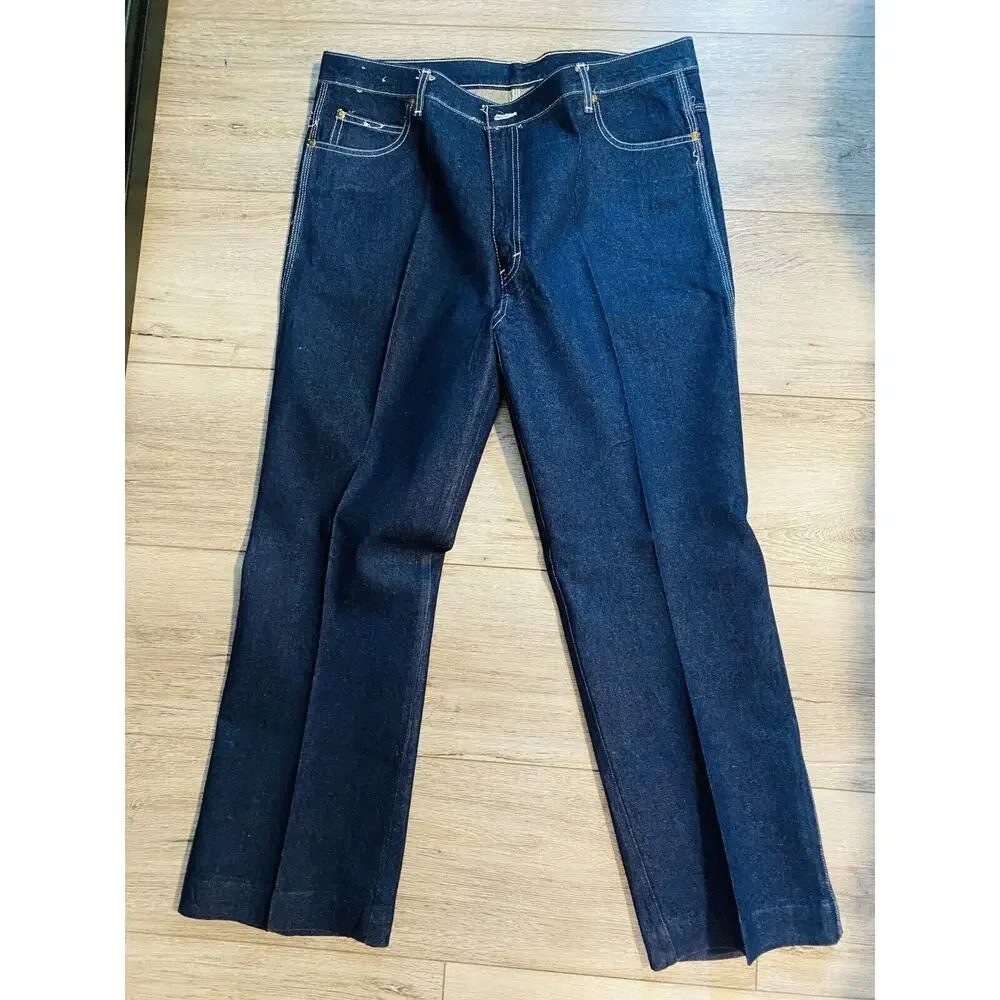 Vtg 80s Mens Jeans Jordan Denim Dark Wash Baggy Graphic Skater 40